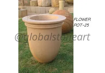 Smooth Sandstone Urn Planter for Garden & Lawn