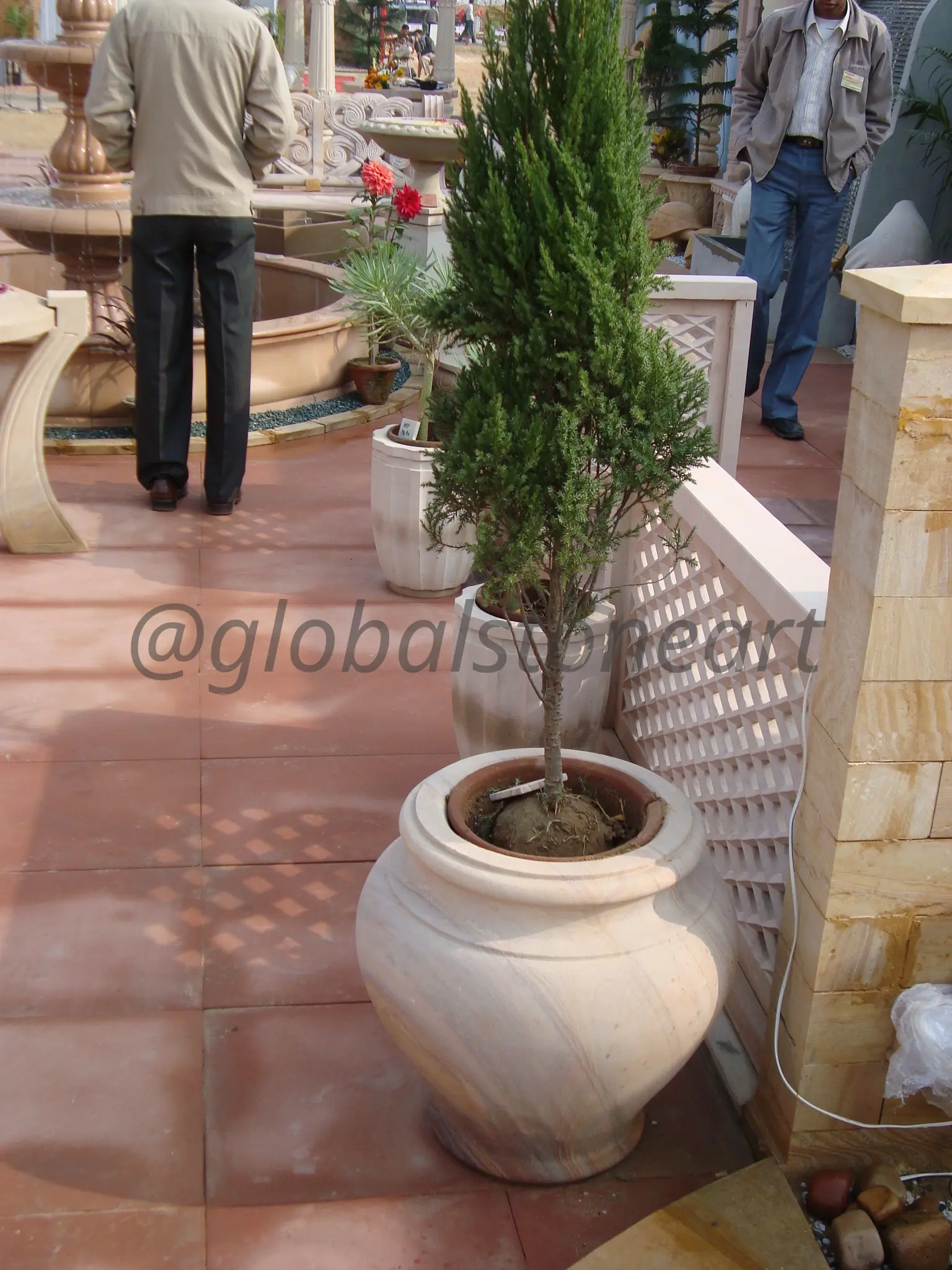 Smooth Sandstone Matka Pot for Garden Trees