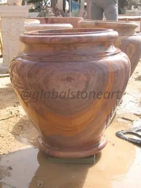 Rainbow Sandstone Smooth Belly Pot for Garden