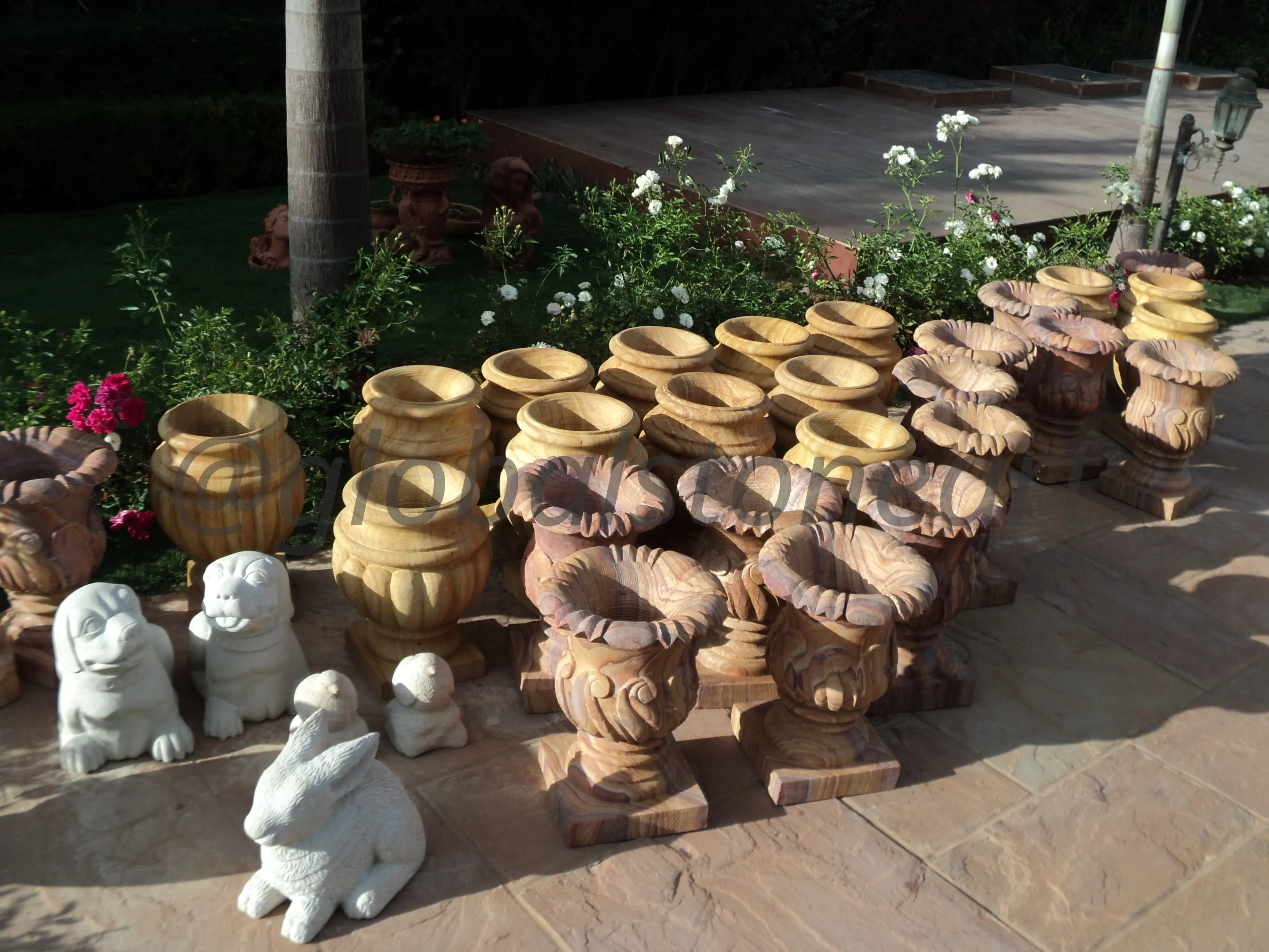 Mixed Sandstone Garden Pot Collection (Bulk)