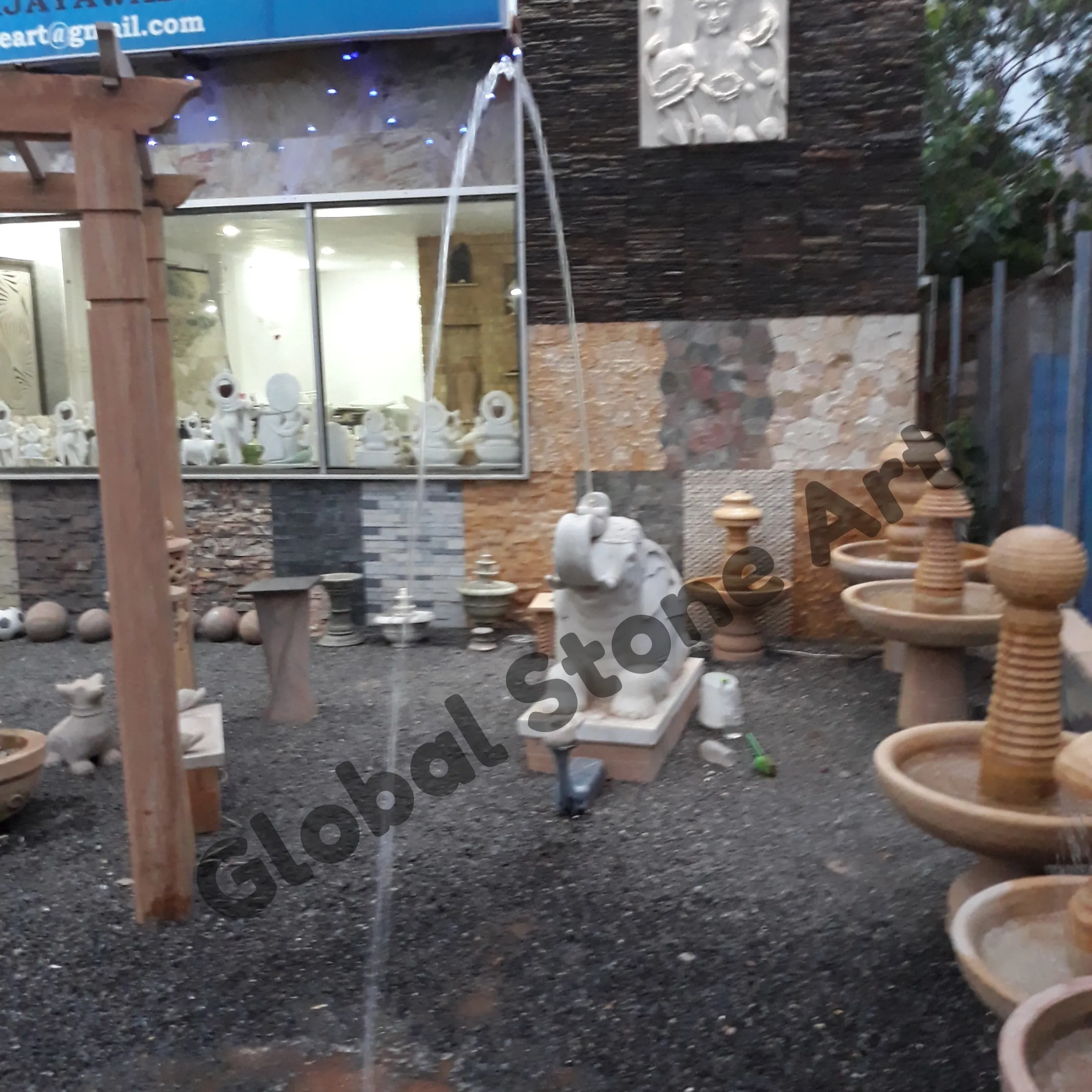 Sandstone Showroom Fountain Collection Display
