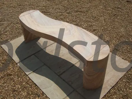 Rainbow Sandstone Curved Bench for Garden