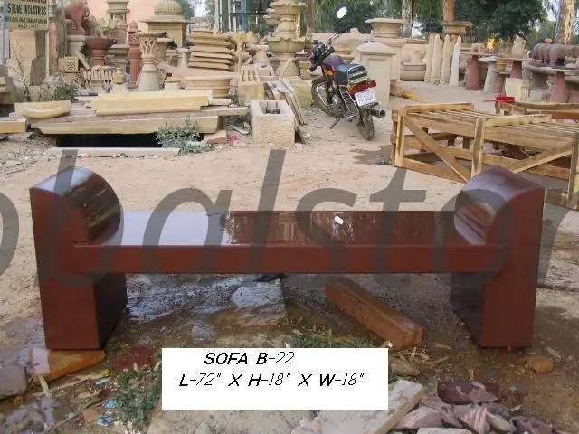 Brown Sandstone Straight Bench for Garden