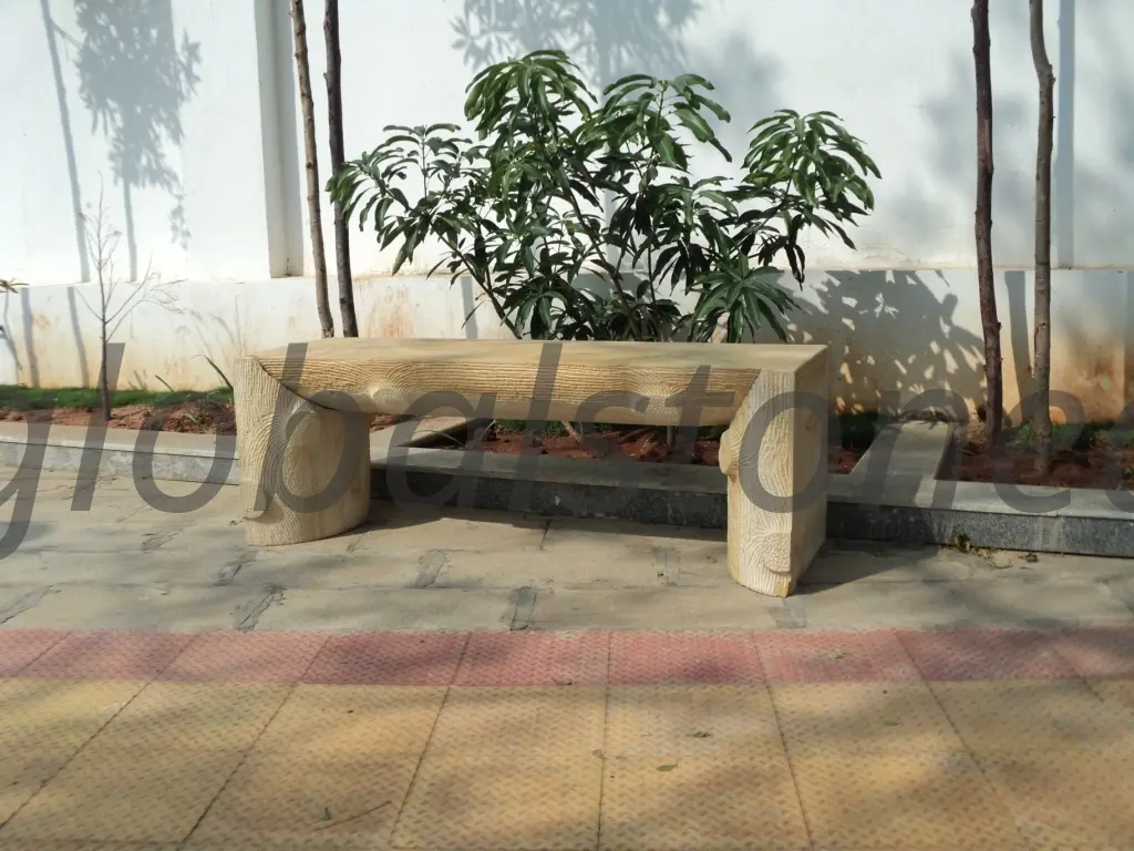 Sandstone Curved Bench for Garden Walkway
