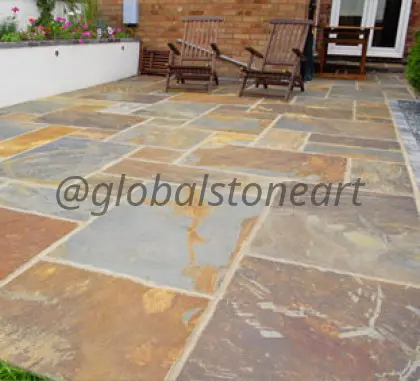 Rustic Multicolour Sandstone Patio Paving Slabs