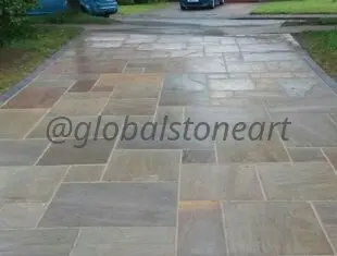Autumn Brown Sandstone Driveway and Garden Paving