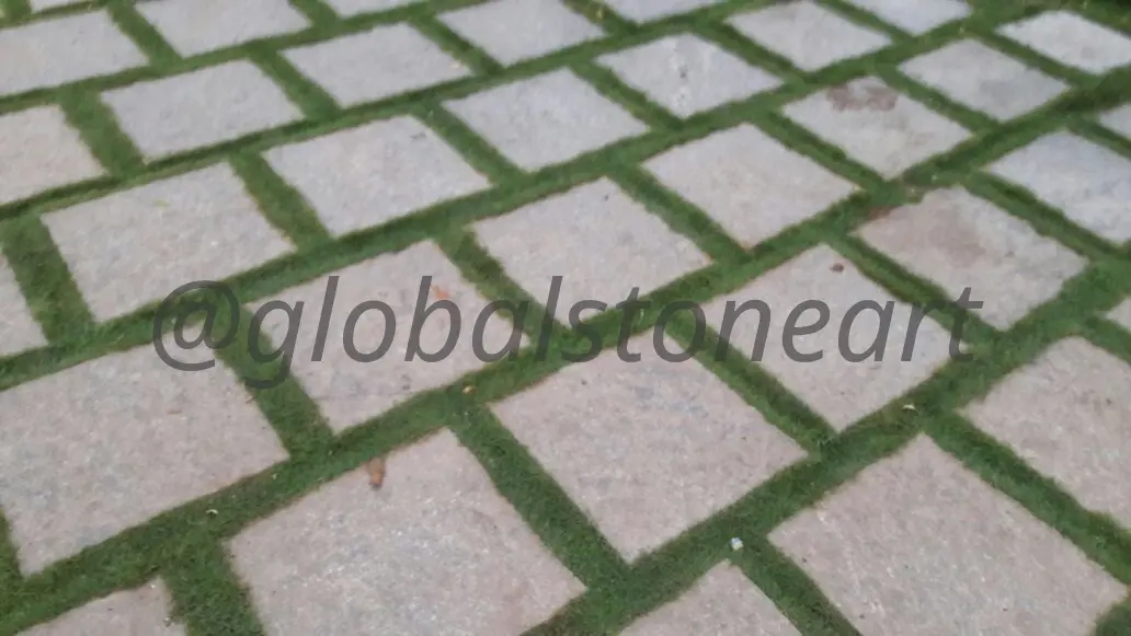 Cobblestone Setts with Grass Joints for Garden Path