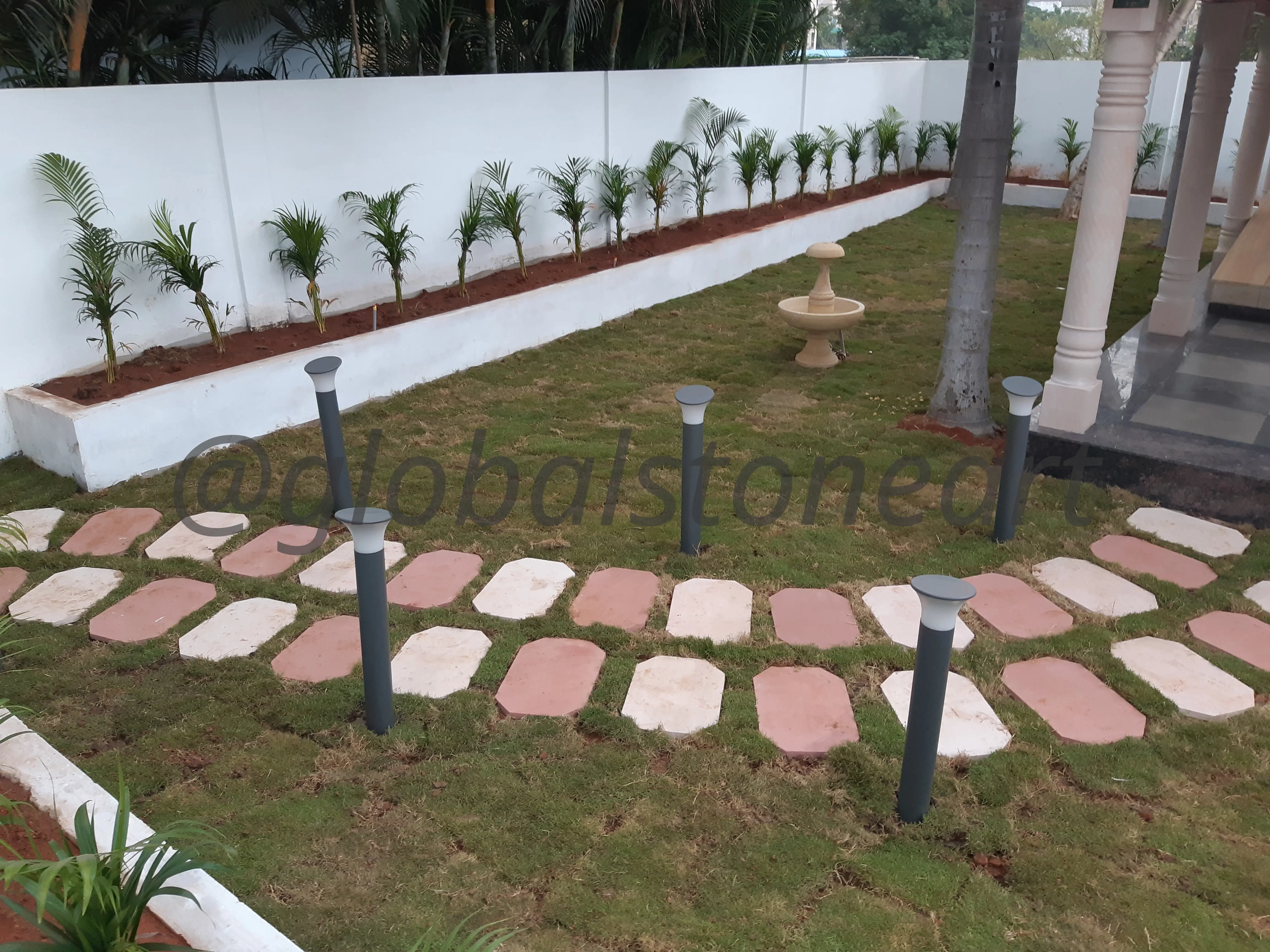 Random Sandstone Crazy Paving Stepping Path for Lawn