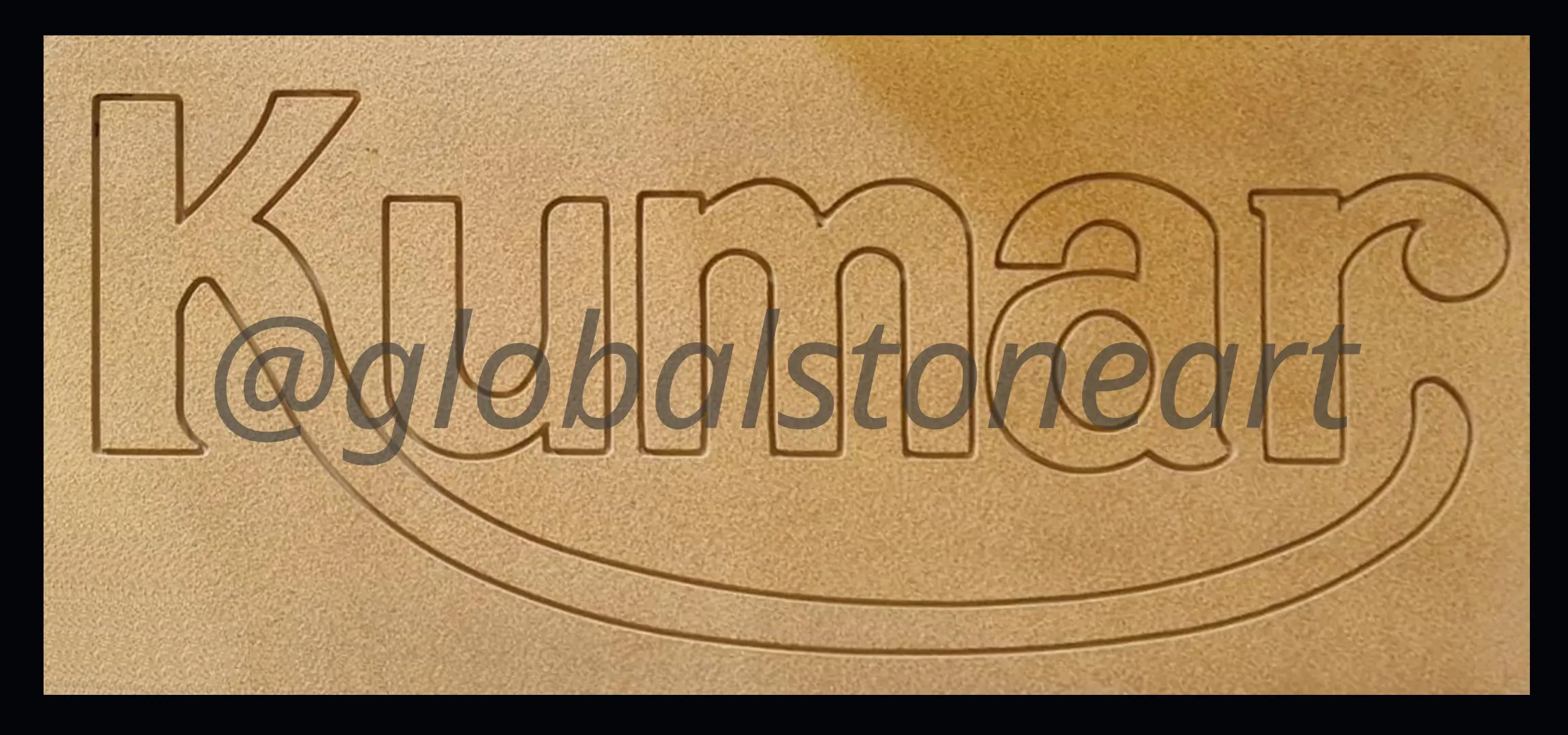 Sandstone Name Plate with Outline Lettering & Underline Swoosh