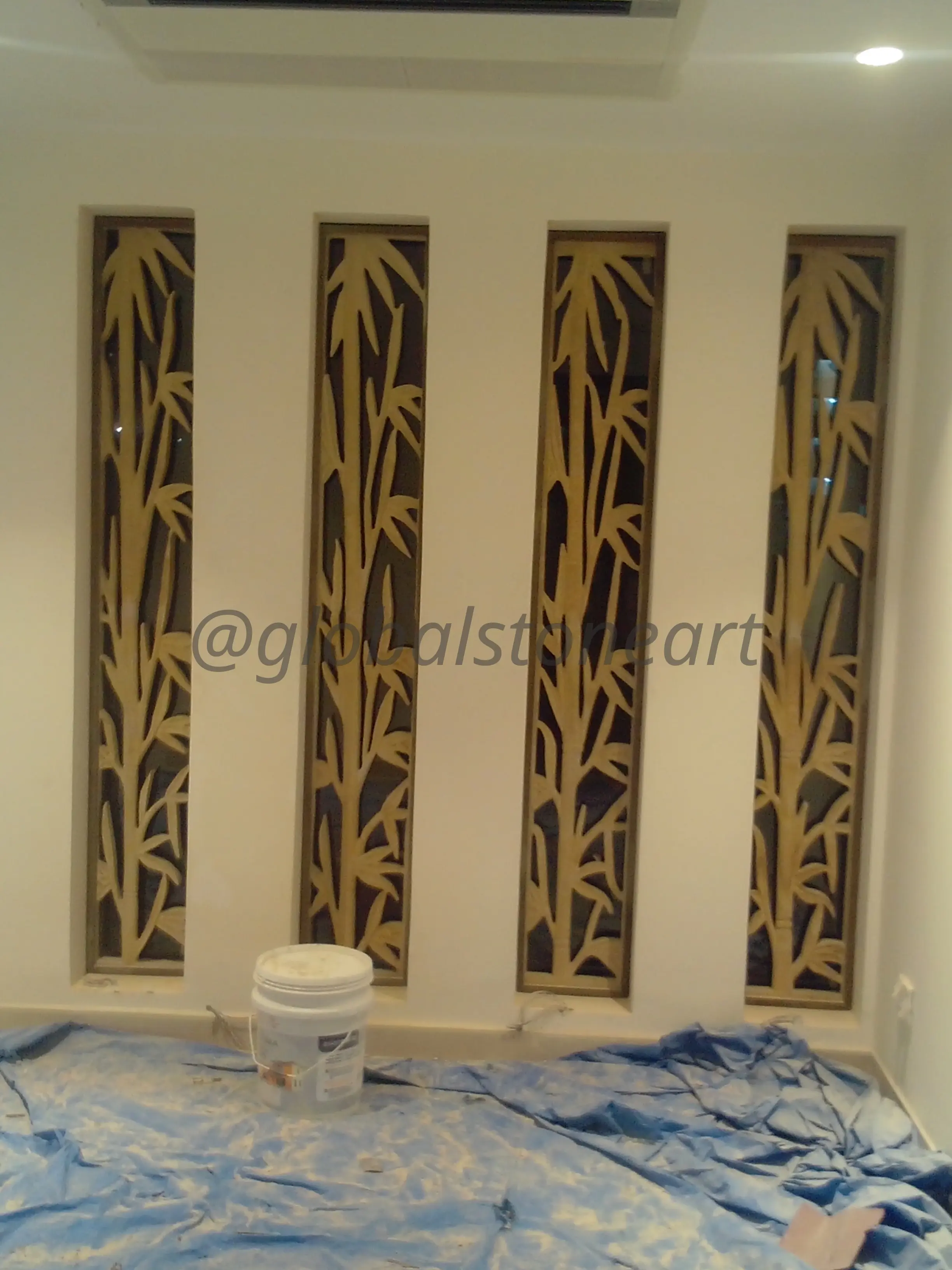 Bamboo Stone Jali Wall Niche Inserts (Set of Panels)