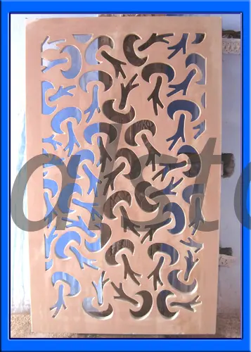 Modern Crescent Motif Sandstone Jali Partition Panel