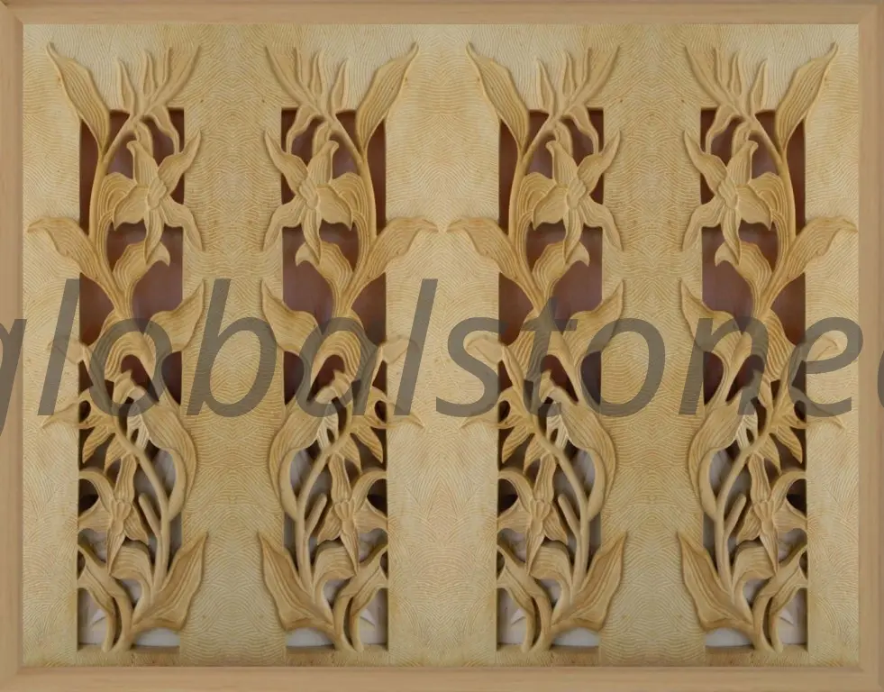 Tall Lily Sandstone Jali Screen Panels for Lobby