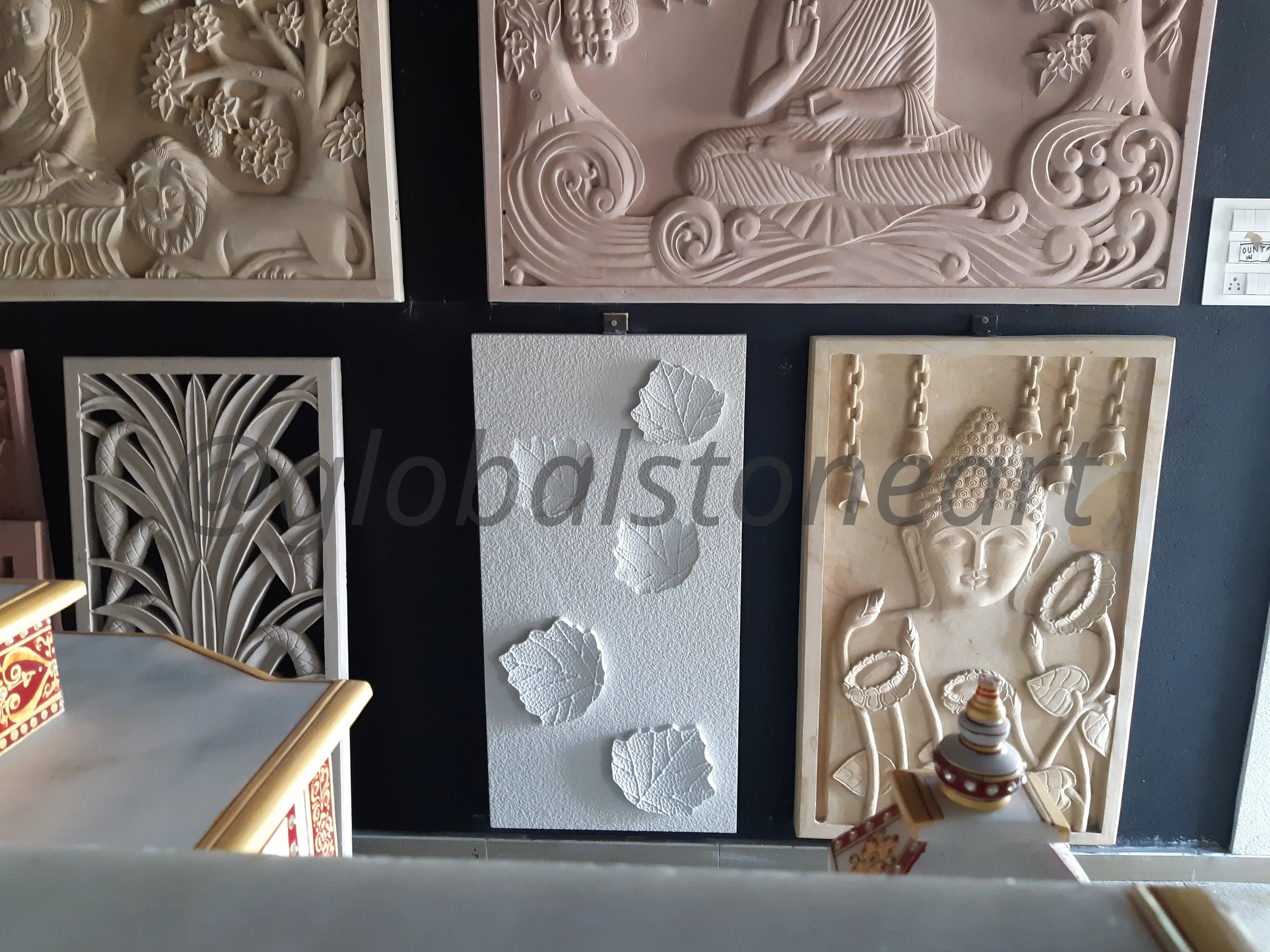 Sandstone Maple Leaf Textured Wall Mural Panel