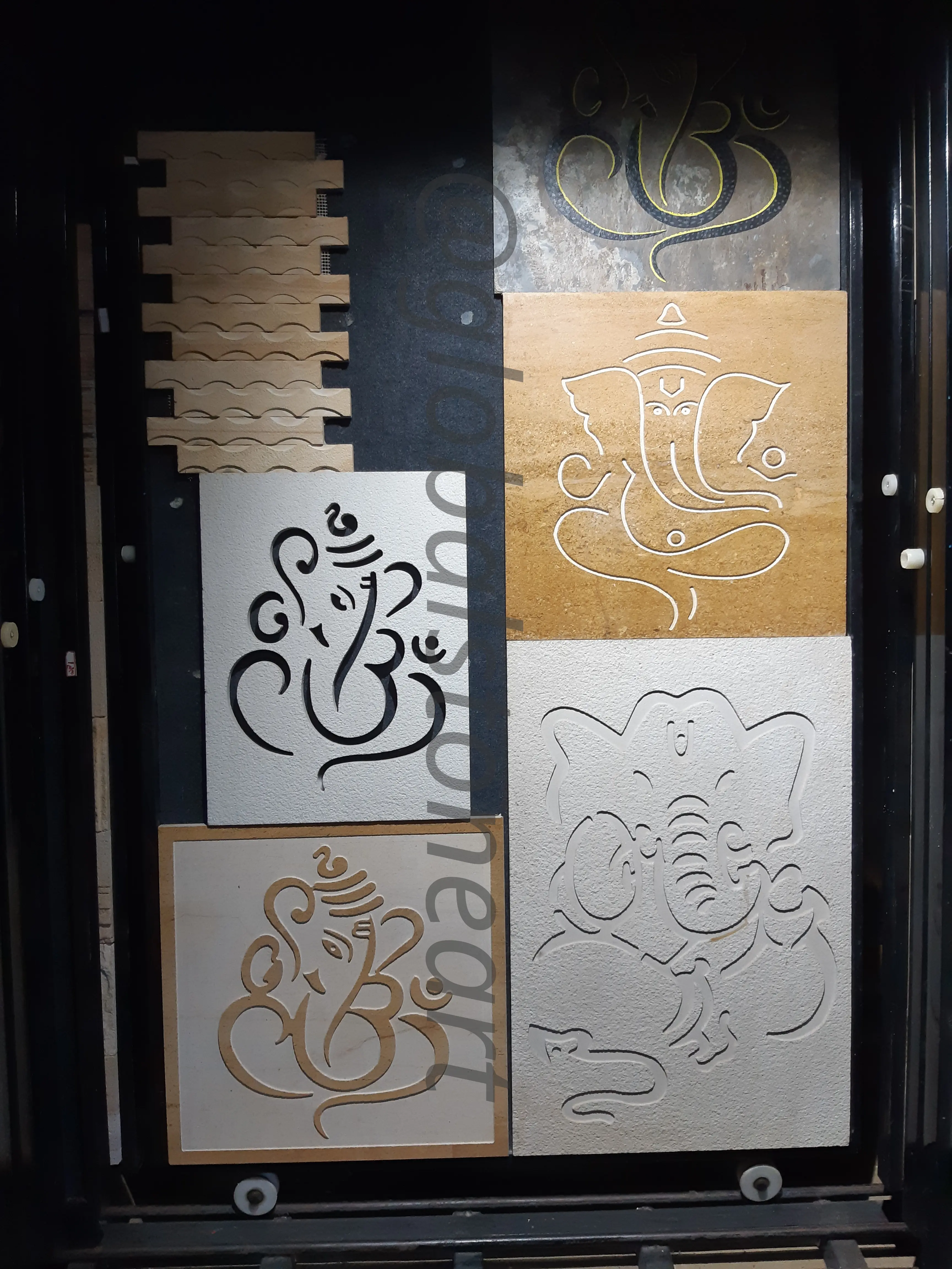 Om Ganesha Line Art Stone Mural Collection
