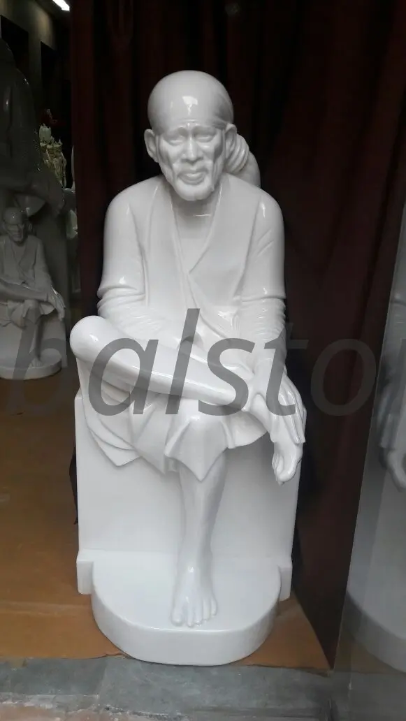 White Marble Shirdi Sai Baba Statue for Pooja Mandir