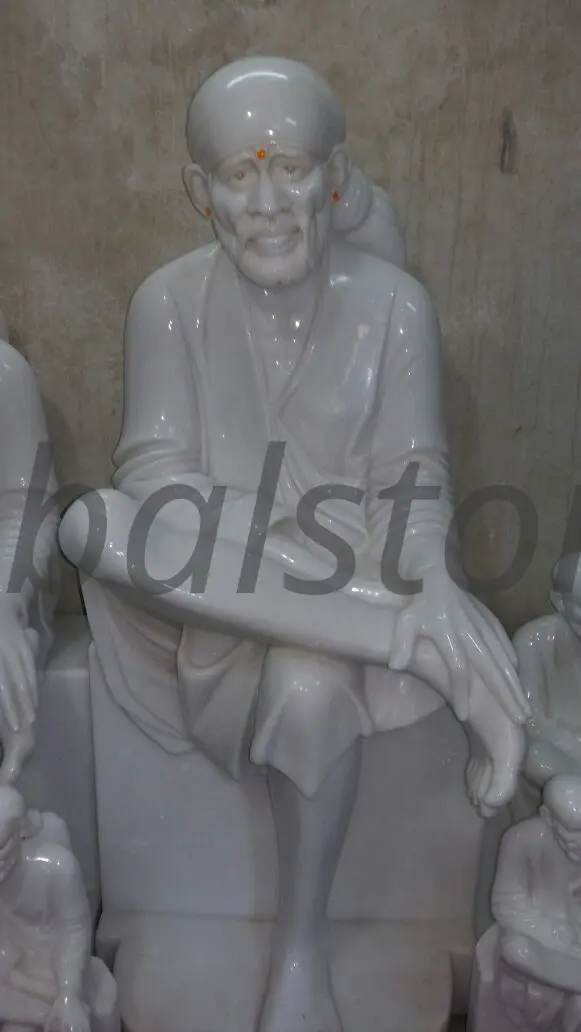 White Marble Sai Baba Murti for Mandir & Prayer Hall