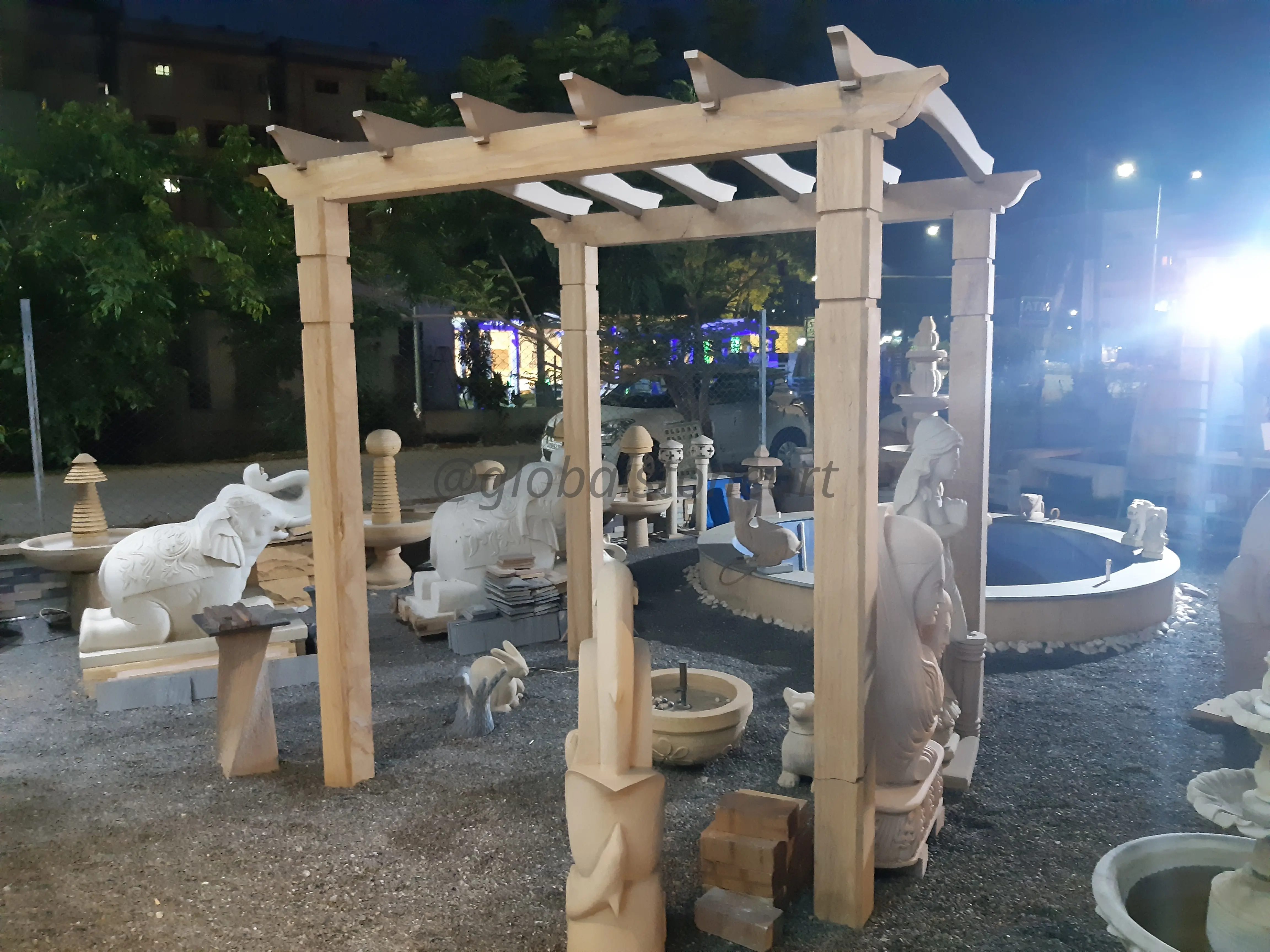 Light Sandstone Pergola Pathway Gateway Arch for Lawns