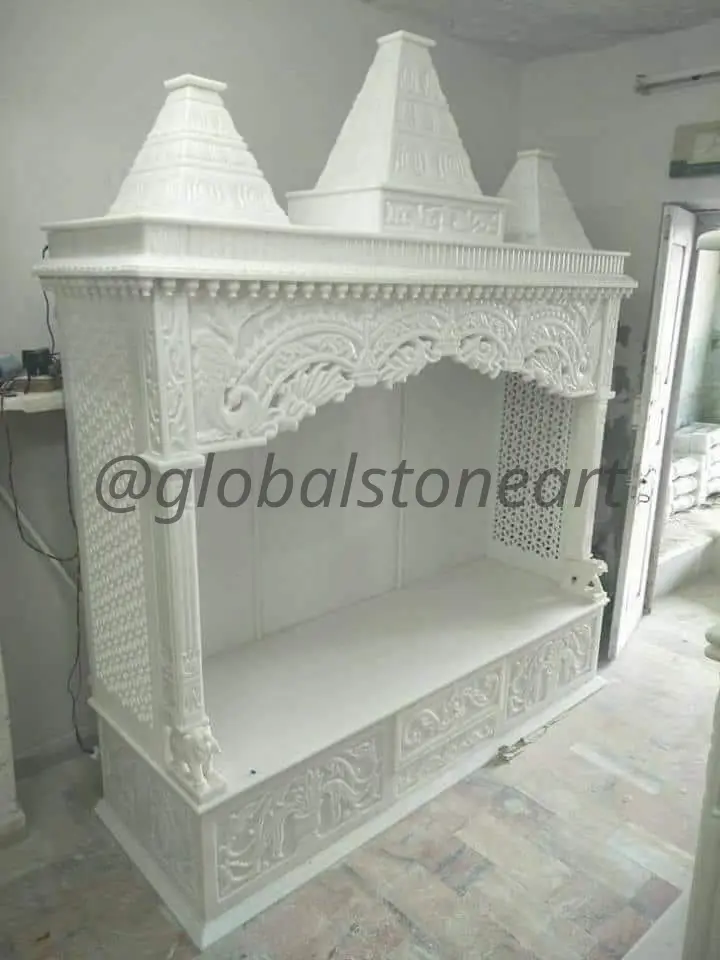 White Marble Temple with Three Pyramidal Spires