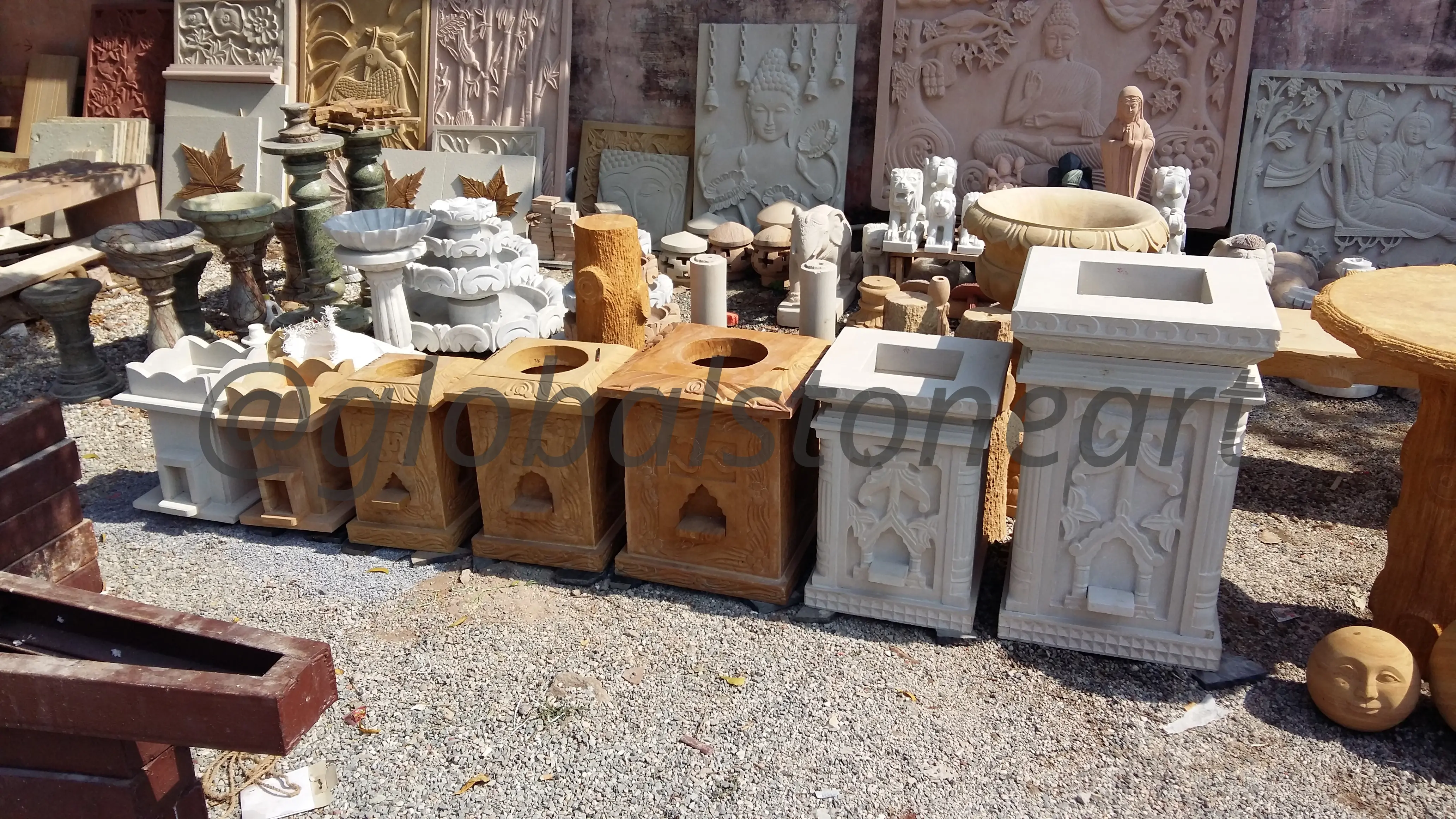Natural Stone Tulsi Vrindavan Planters for Lawn & Courtyard
