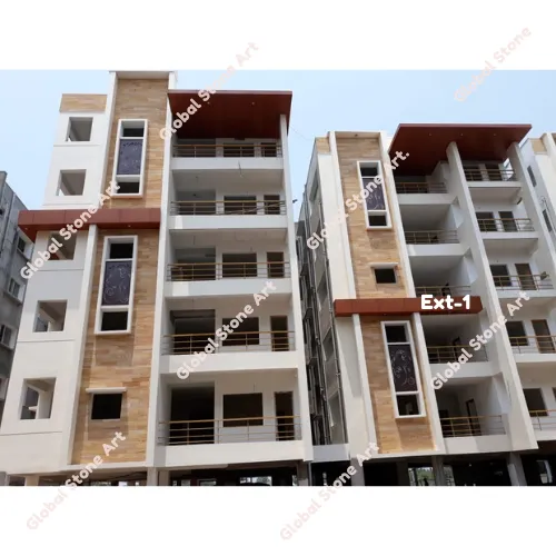 Exterior Stone Wall Cladding for Apartment Building Elevation