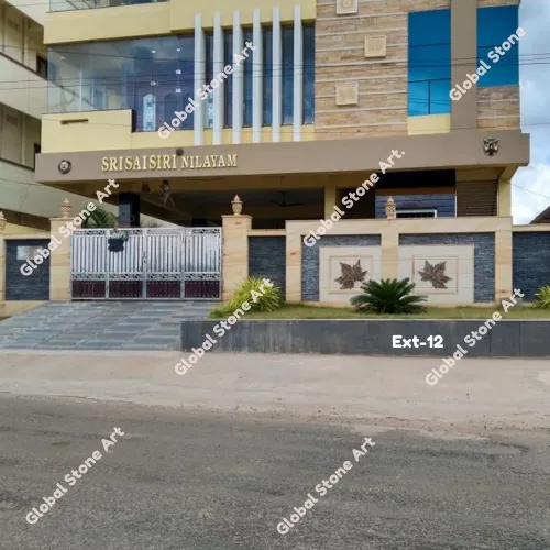 Commercial Building Facade Stone Cladding with Compound Wall