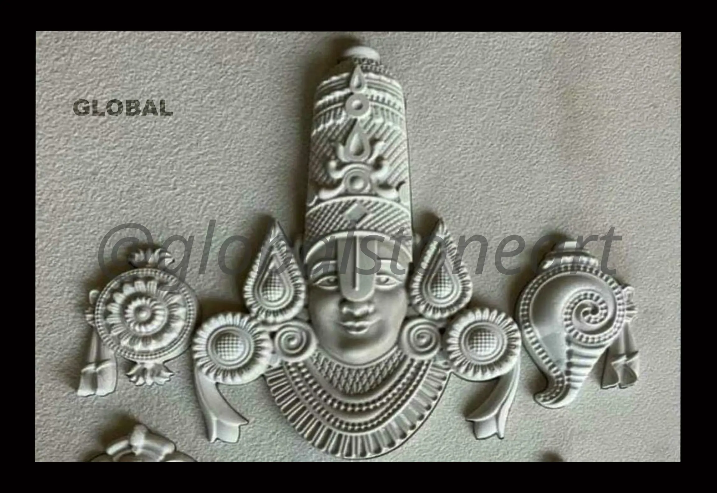 Tirupati Balaji Face Stone Wall Mural for Pooja Room