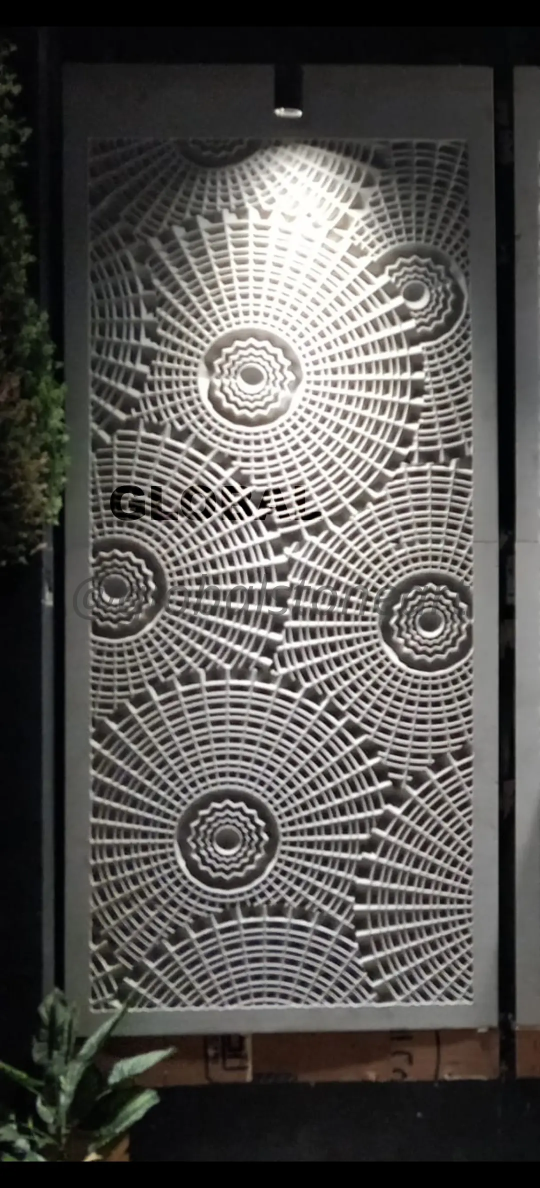 Circular Jali Lattice Stone Wall Screen Panel
