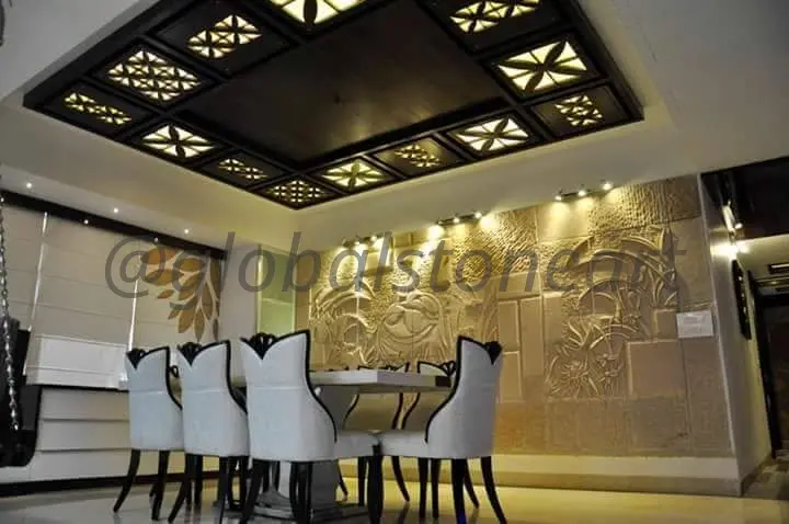 Decorative Stone Ceiling Mural Panel for Dining