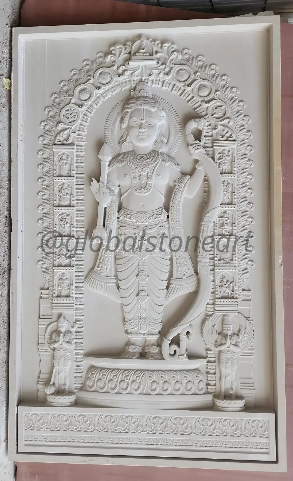 Standing Ram Lalla White Marble Wall Mural